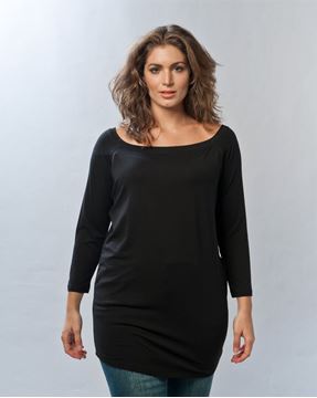 Bild von Basic long top in anthrazit & schwarz