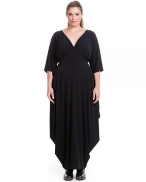 Picture of Maxi pleated dress in black