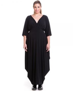 Image de Robe maxi drapée en noir