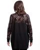 Picture of Blouse with lace-textured sleeves in black