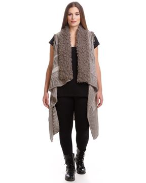 Picture of knit vest without sleeves - beige