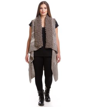 Image de Veste en tricot sans manches - beige