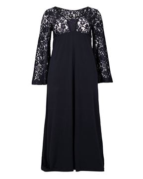 Image de Robe maxi en jersey avec dentelle florale