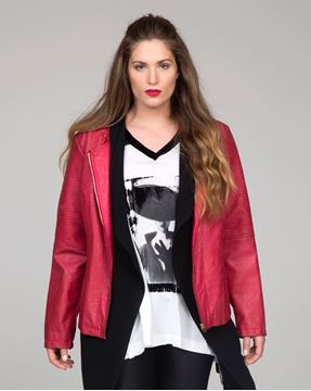 Image de Veste en cuir synthétique rouge