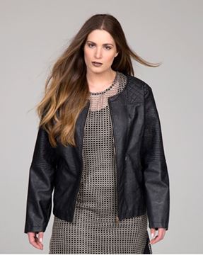 Picture of Black faux leather jacket