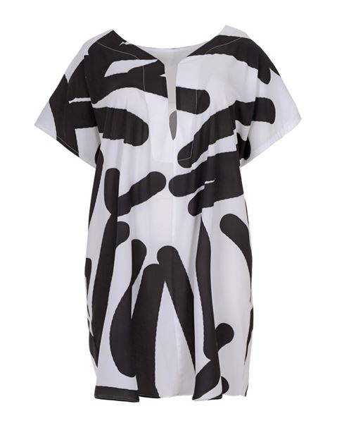 Picture of White crêpe graphic print top