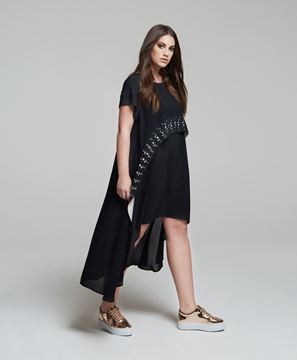 Picture of Laser cut assent crêpe dress