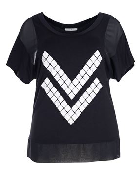 Image de T-Shirt noir à motif