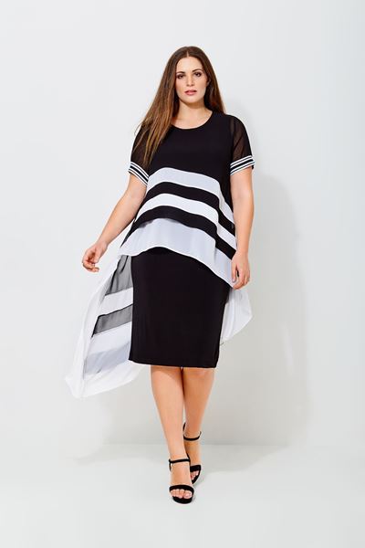 Bild von Kleid mit gestreiftem Chiffon-Overlay