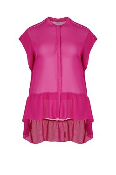 Bild von Longbluse fuchsia & schwarz