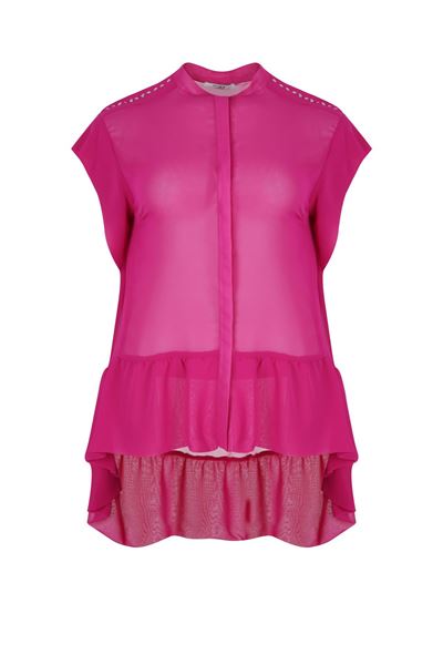 Bild von Longbluse fuchsia & schwarz