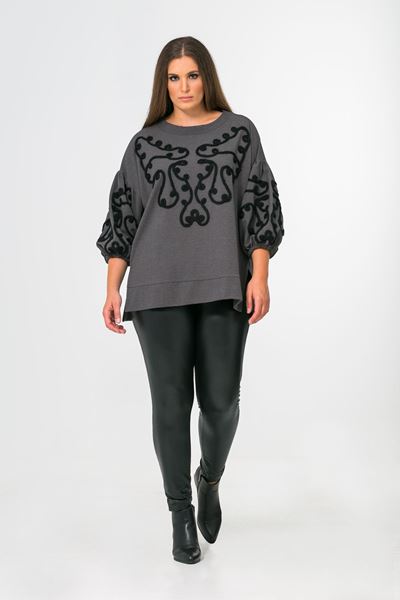 Picture of appliqué mutton sleeve top