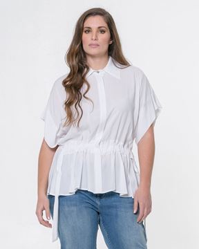 Picture of White short sleeve blouse