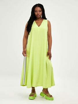 Picture of long dress in black, white, lime